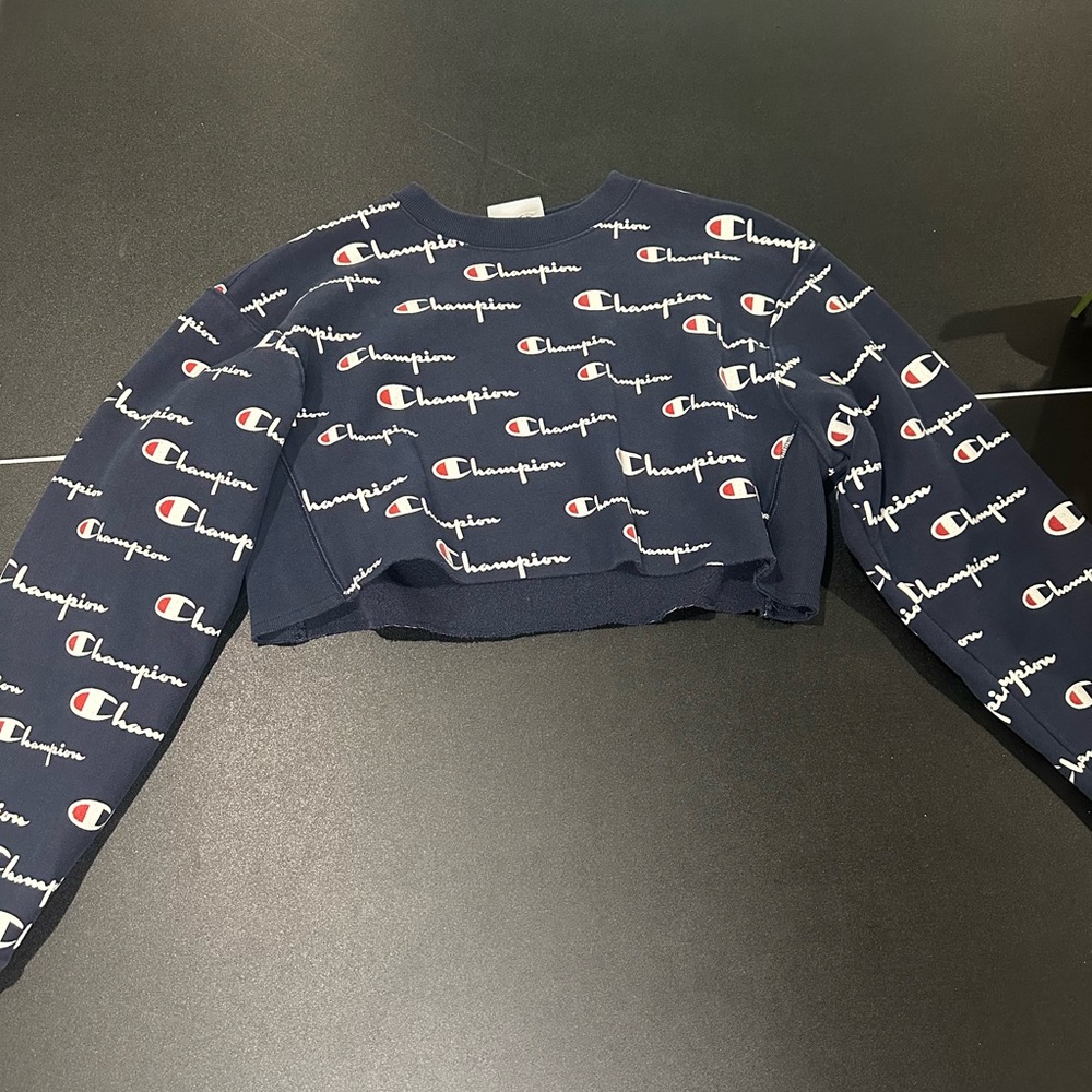 Champion Dark Blue Cropped Sweatshirt